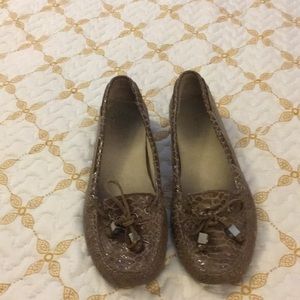 Michael Kors  leather snake skin loafers
